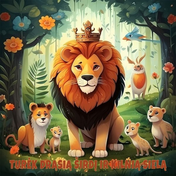 Motyvuojantis Paveikslas vaikams su Liūtu. Turėk Drąsia širdį (JG00001672) - Image 4