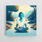 Medituojanti mergina. Iliustracija Jogos ( Yoga ) tematika (JG00000106)