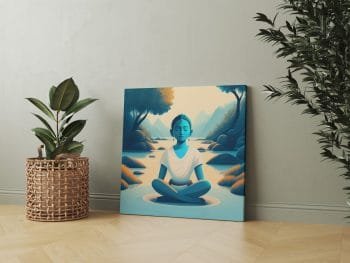 Medituojanti mergina. Iliustracija Jogos ( Yoga ) tematika (JG00000106) - Image 2