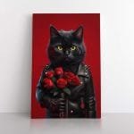 Kietas katinas su gėlėmis (JG00000020)