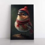 Mielas mažas paukštelis su šaliku ir kepure (JG00000022)