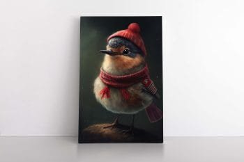 Mielas mažas paukštelis su šaliku ir kepure (JG00000022)