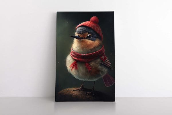 22-22 Mielas mažas paukštelis su šaliku ir kepure (JG00000022) - Image 1