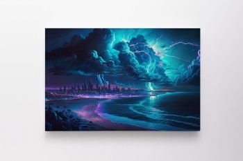 Fantastinis nakties peizažas su žaibais (JG00000060)