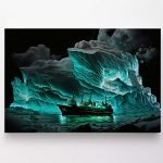 Fantastinė Šiaurės pašvaistė su ledynais ir laivu (JG00000067)