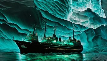 Fantastinė Šiaurės pašvaistė su ledynais ir laivu (JG00000067) - Image 3