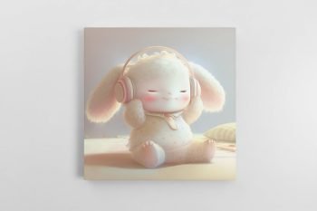 Mielas zuikis klausosi muzikos (JG00000090)