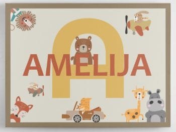 Vardas ir Raidė - Personalizuotas Paveikslas vaikams (JG00001639) - Image 2