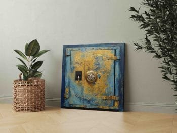 Van Gogo stiliaus sieninis mėlynas seifas (JG00002162) - Image 2