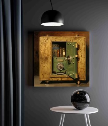 Van Gogo stiliaus geltonas seifas su seifu viduje (JG00002168) - Image 2