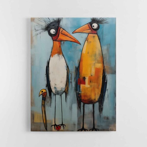 Abstraktus paveikslas Paveikslas abstraktus pauksteliai 3