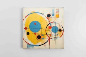 Abstraktus geltonas ir mėlynas stilingas paveikslas (JG00002176)