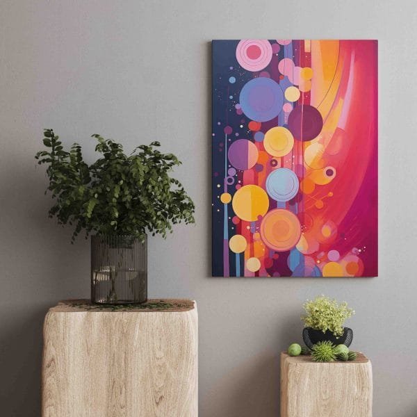 Rožinė Apskritimų Abstrakcija (JG00002182) - Image 2