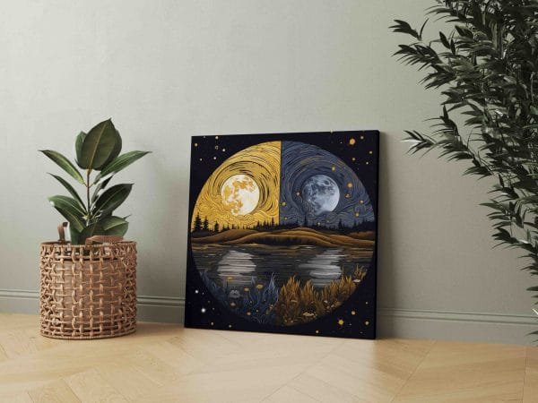 Stilinga iliustracija Saulė ir mėnulis (JG00002188) - Image 2