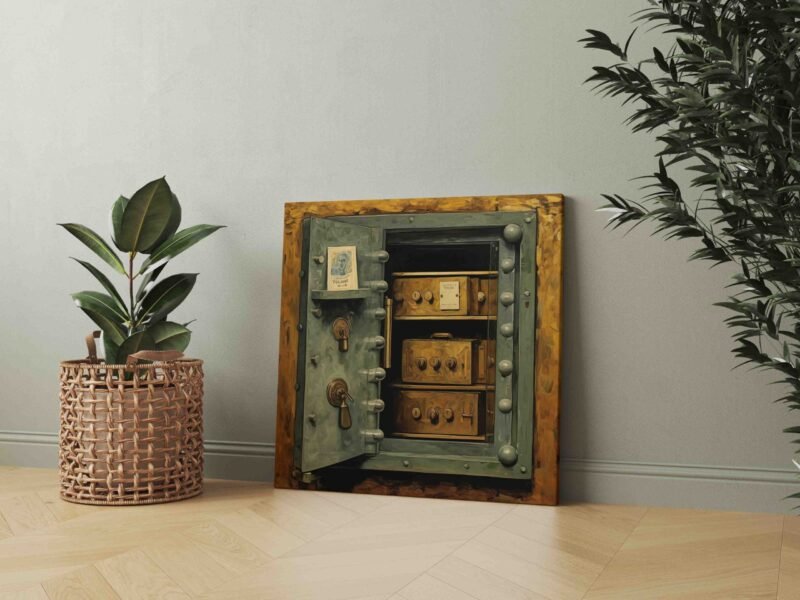 Van Gogo stiliaus atidarytas auksinis seifas (JG00002222) - Image 2