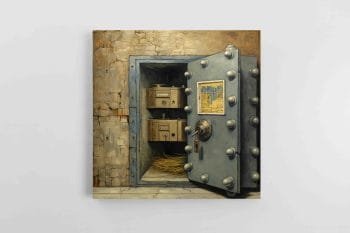 Van Gogo stiliaus atidarytas mėlynas seifas (JG00002225)