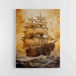 Auksinis laivas skrieja per bangas (JG00002248)