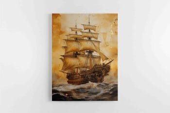 Auksinis laivas skrieja per bangas (JG00002248)