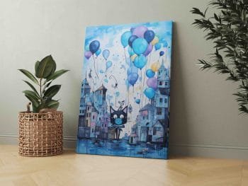 Abstraktus Katinėlis su balionais (JG00002257) - Image 2