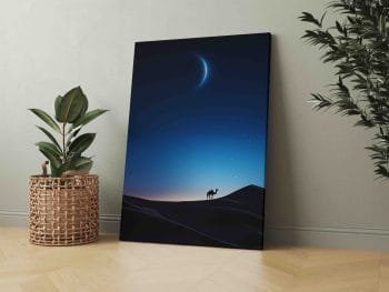 Kupranugario siluetas nakties dykumoje (JG00002265) - Image 3