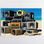 Pop art Audio aparatūra paplūdimyje (JG00000785)