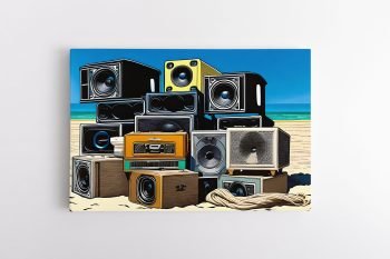 Pop art Audio aparatūra paplūdimyje (JG00000785)