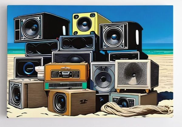 Pop art Audio aparatūra paplūdimyje (JG00000785) - Image 3