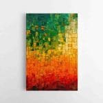 Šiltas Abstraktus geltonų žalių tonų paveikslas (JG00002837)