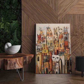 Spalvingas abstraktus katinėlių miestas (JG00002842) - Image 2