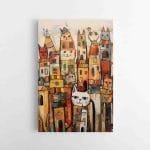 Spalvingas abstraktus katinėlių miestas (JG00002842)