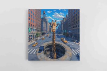 Komiksų stiliaus Žirafa lendanti iš Šulinio (JG00003102)