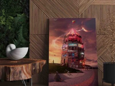 Cyber-Punk-Vilnius-Gedimino pilis poul.with.an.o paveikslas 4