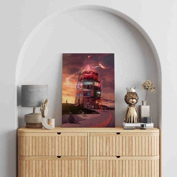 Cyber-Punk-Vilnius-Gedimino pilis poul.with.an.o paveikslas 3