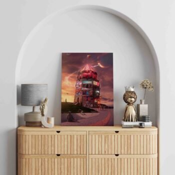 Cyber-Punk-Vilnius-Gedimino pilis poul.with.an.o paveikslas 3