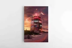 Cyber-Punk-Vilnius-Gedimino pilis poul.with.an.o paveikslas