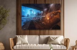 Cyber-Punk-Vilnius-Under Bridge hobos - pedagoginio ziedas, Barclay poul.with.an.o paveikslas