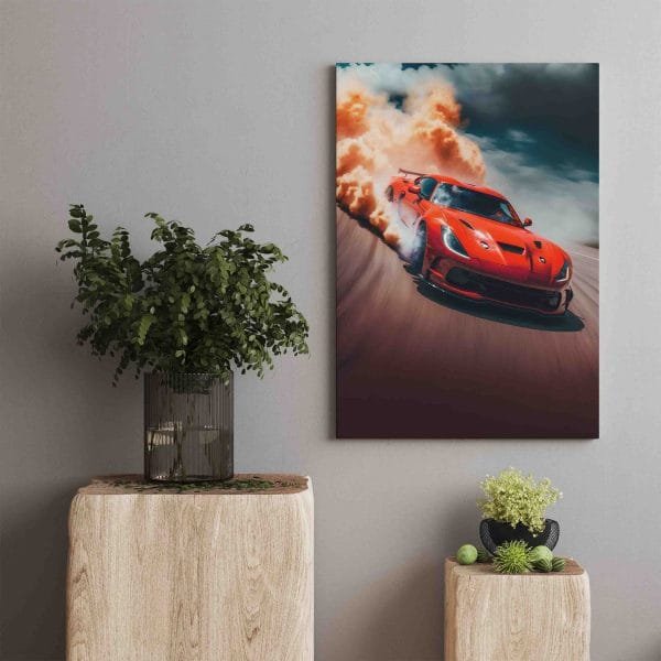 Raudono lenktyninio automobilio paveikslas (JG00001404) - Image 4