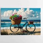Iliustracija Pajūrio dviračio su gelėmis (JG00001460)