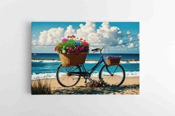 Iliustracija Pajūrio dviračio su gelėmis (JG00001460)