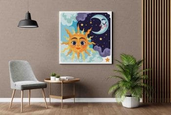 Vaikiška iliustracija Saulė ir Mėnulis (JG00001585) - Image 2