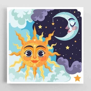 Vaikiška iliustracija Saulė ir Mėnulis (JG00001585) - Image 4