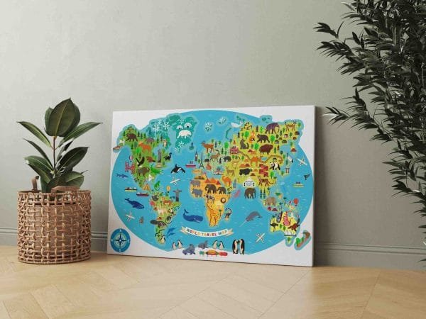 Pasaulio žemėlapis su Gyvūnėliais (JG00001701) - Image 2