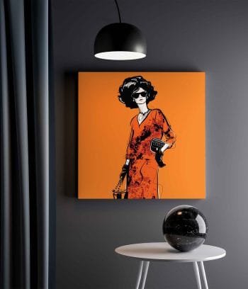 Stilinga Oranžinė merginos iliustracija (JG00000428) - Image 2