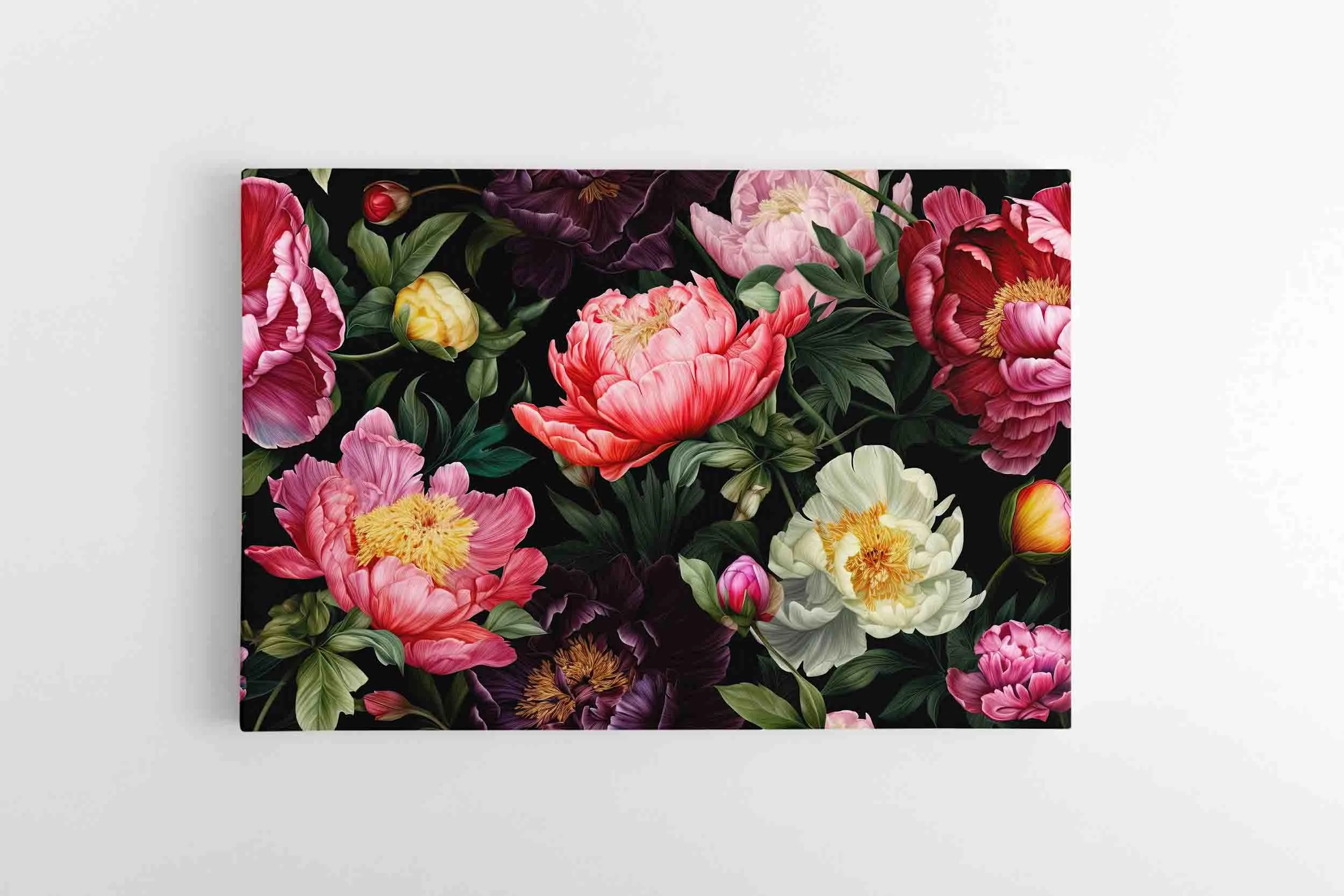 639_seamless-pattern-with-pattern-peonies-dark-background Spalvingos Bijūnų Gėlės - Image 1