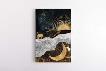 PAveikslas ant drobes tarp saules ir menulio