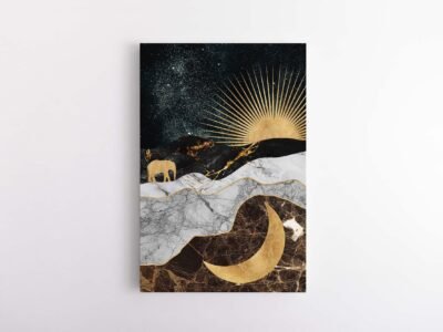 PAveikslas ant drobes tarp saules ir menulio