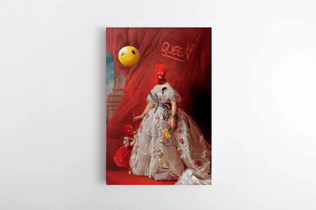 Karalienes sypsena uz balaklavos