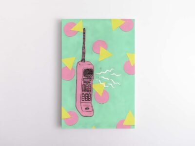Retro skambutis - paveikslas ant drobes