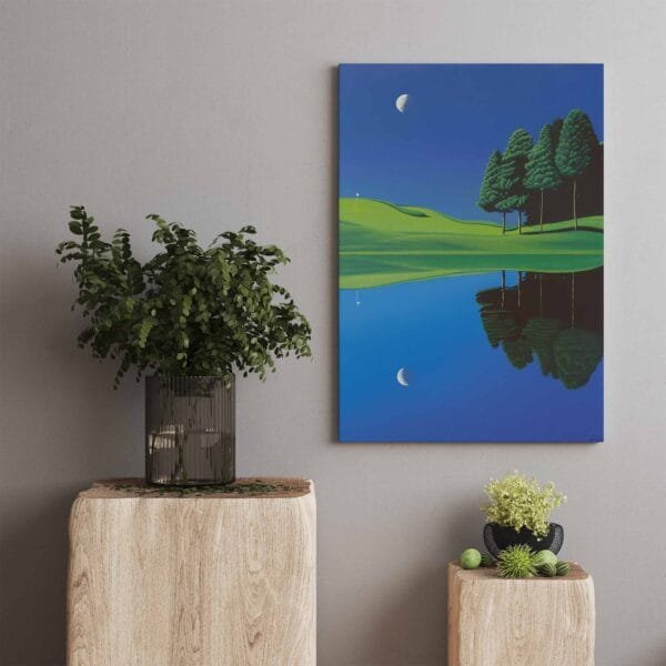 Paveikslas – Mėnulio tyla virš ežero (JG00003485) - Image 3